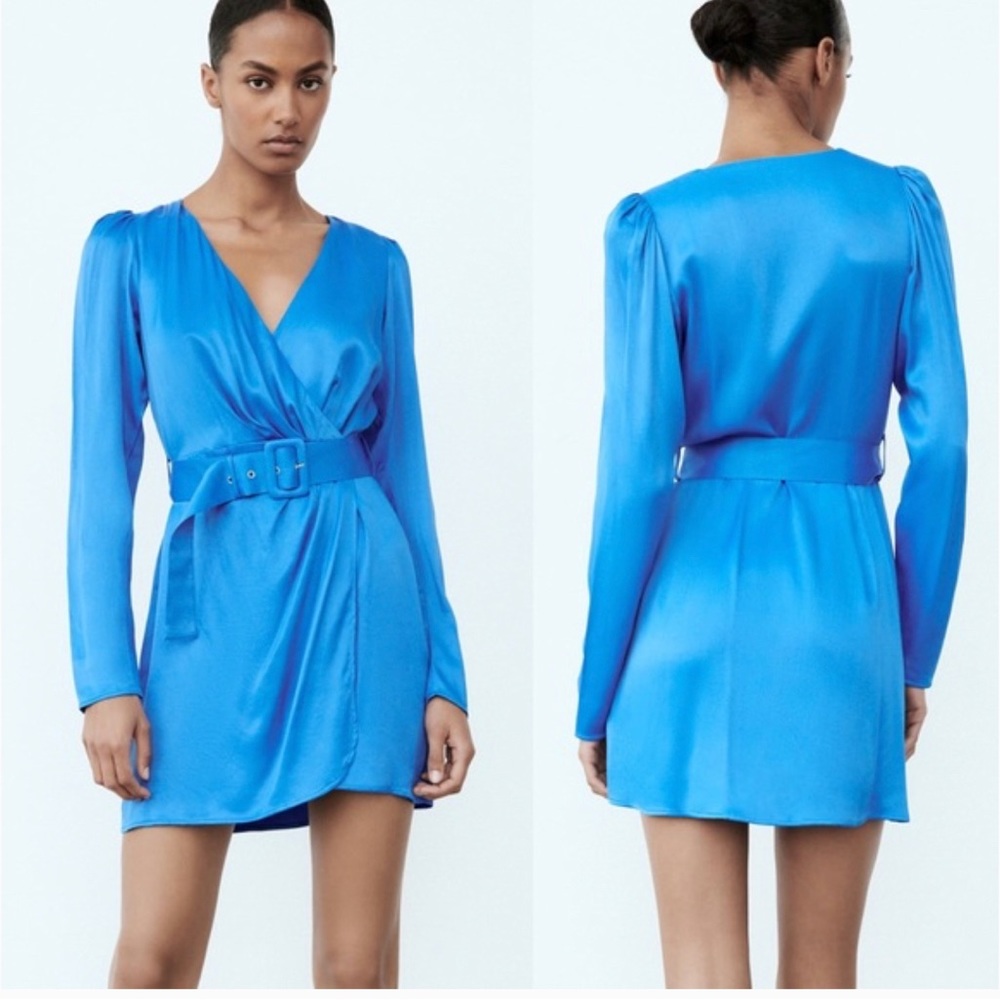 BLUE SILK ZARA DRESS